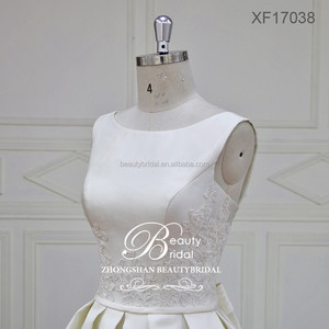 Elegante principessa con applicazioni di pizzo delle donne abito da sposa uso di alta qualità tessuto Mikado abito da sposa - Product Image 5