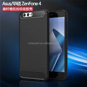 Hot! High quality Carbon Fiber Pattern Brush TPU Phone Back Case Cover For ASUS ZenFone 4 selfie PRO/ ZD552KL