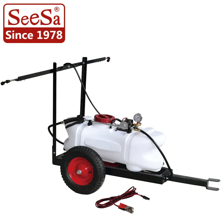 Seesa Tangki Semprot ATV 100L, Pompa Kimia Pertanian Trailer Boom 1.5M