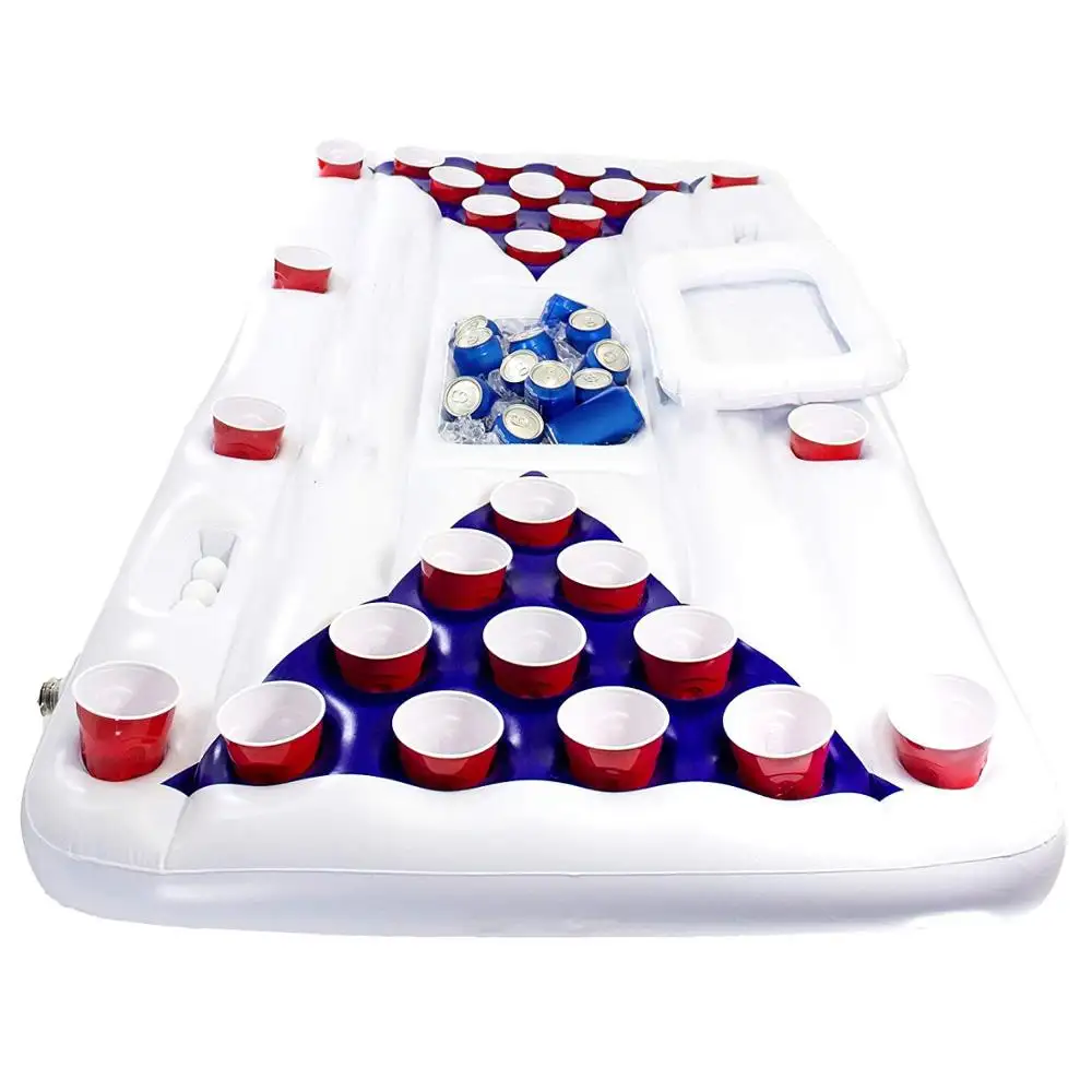 Summer Pool party float game inflatable beer table with Cooler