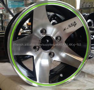 Argent roues de voiture fit pour sport style <span class=keywords><strong>vert</strong></span> fonte des lèvres roues <span class=keywords><strong>13</strong></span> pouces 4x114.3-10 roues jantes - Product Image 2
