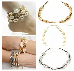 2019 Hot Bán Tự Nhiên Cowrie Sea Shell Hạt Xoắn Ốc Vỏ Kết Nối Bạc Màu Cho DIY Làm Đồ Trang Sức Phụ Kiện