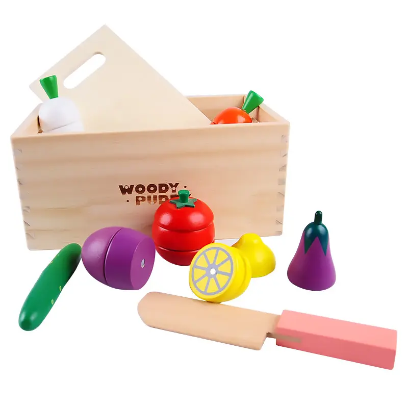 Giocattolo magnetico in legno simulazione frutta taglio e verdura giocattolo educativo in legno per bambini