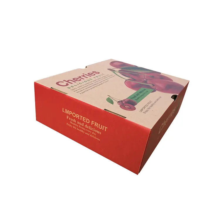 Пользовательская упаковка для овощей, фруктов, вишни, гофрированная картонная коробка, стандартная картонная коробка