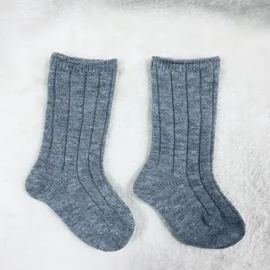 Custom Reukloos Comfortabele Winter Baby Knie Hoge Merino Wol Warme Sokken Baby Boot Sokken