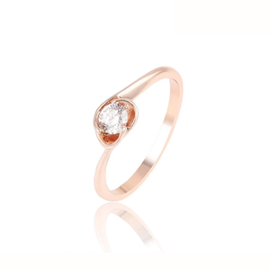 13963 xuping sieraden goud modellen rose vergulde enkele steen ringen