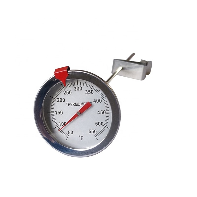 12" Long Probe Deep Fry Thermometer With Stainless Steel Pan Clip