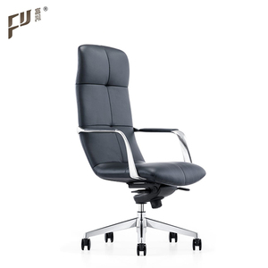 Modern and Ergonomic black leather chairs for office furniture - Product Image 1
