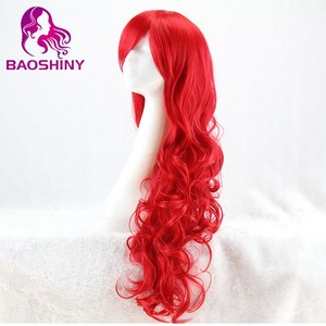 <span class=keywords><strong>Parrucca</strong></span> <span class=keywords><strong>Rossa</strong></span> Lunga e Ondulata da 80 cm per Cosplay, Capelli Sintetici di Alta Qualità a Prezzo Conveniente - Product Image 2
