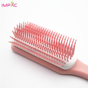 Brosse <span class=keywords><strong>Denman</strong></span> unique en cheveux humains, toucher doux, droite, rose, plastique, 9 rangées - Product Image 3