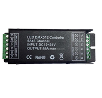 Contrôleur LED DMX512 RGB 3CH DC12V~24V 6A*3CH 432W Décodeur LED RGB DMX 512