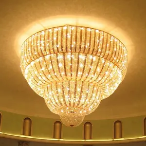 Nuovo lampadario di cristallo di vetro rotondo di illuminazione del soggiorno dell'hotel di lusso moderno di vendita caldo
