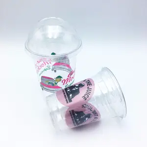 定制设计一次性透明24盎司饮水杯宠物塑料杯