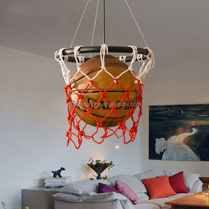 Lampadario Vintage a Forma di Pallone da Basket, Lampada a Sospensione con Gabbia in Acrilico - Product Image 5