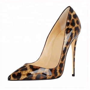 Zapatos de tacón alto de <span class=keywords><strong>charol</strong></span> estampado de leopardo zapatos de oficina tacones de mujer - Product Image 4