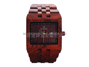 Venta al por mayor TV sombra 100% toda la madera reloj con grabado índices en bisel. impermeable de bambú del reloj para hombre - Product Image 4
