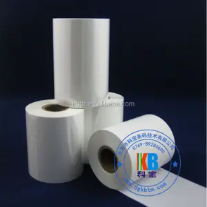 Cinta de impresora térmica de plástico, adhesivo de vinilo, resina, papel de aluminio blanco