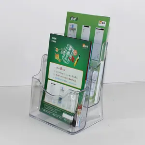 2層A5サイズ壁掛けプラスチックテーブルパンフレットドキュメントディスプレイスタンド/場所カードホルダー