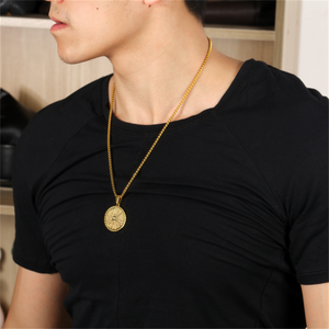 <span class=keywords><strong>Oro</strong></span> Placcato In Acciaio Inox Personalizzato Inciso Retro Christian di Preghiera A Mano <span class=keywords><strong>Collana</strong></span> <span class=keywords><strong>Medaglione</strong></span> - Product Image 5