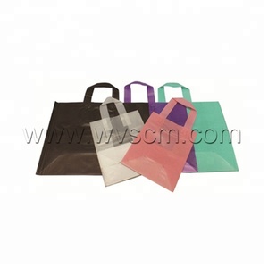 Personalizado asa de lazo bolsas de compras bolsas de regalo de plástico para el supermercado para <span class=keywords><strong>la</strong></span> marca de las tiendas - Product Image 6