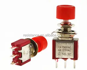 Mini interruptor momentáneo de 3 pines, CA 250V 2A/120V 5A