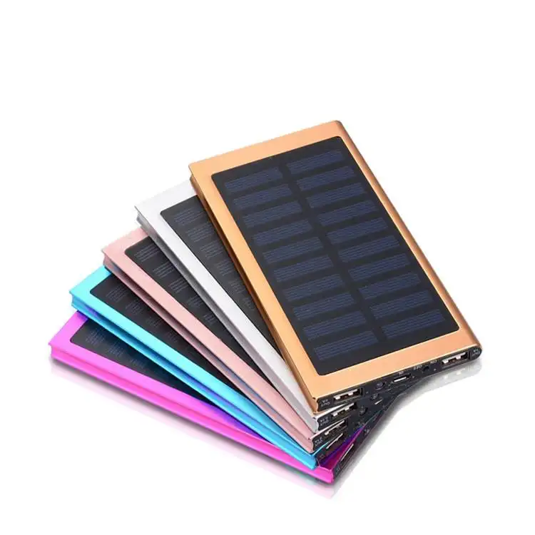 20000mah slim solar power bank mobile phone external battery solar charger power bank with dual USB