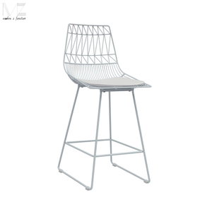 Industrial Living Room Restaurant <strong>Breakfast</strong> High Chair Modern Metal Iron Faux Leather Bar <strong>Stools</strong> for Kitchen Luxury - Product Image 5