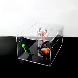 Acryl Terrarium Huisdier Display Gevallen Screen Kooi Voor Reptiel Schildpad Hamster Acryl Hamsterkooi Acryl Reptiel Kooi