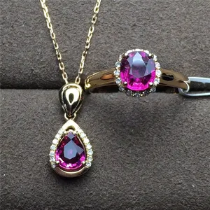 18K Vàng Nam Phi Bất Kim Cương Tự Nhiên Tourmaline Bộ Trang Sức Vòng Cổ/Nhẫn Cho Phụ Nữ Nhân Tạo Kundan Bridal Trang Sức Bộ