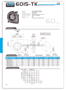 พัดลมเป่าลมแบบหอยทากไต้หวัน DB6015-TK ขนาด 60 มม. พร้อมใบพัดพลาสติกและมอเตอร์ 5V/12V/24V ระบายอากาศ ได้รับการรับรองมาตรฐาน CE - Product Image 6