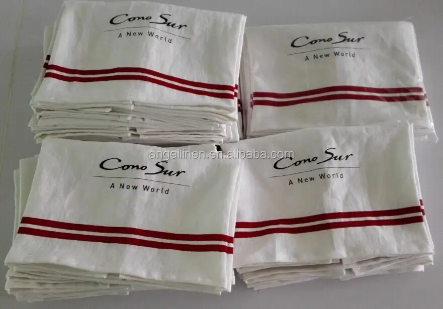 high quality linen/cotton printing /vintage tea towels in white color