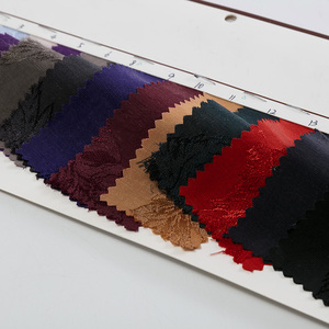 Moda viskon keten pamuk karışımı yaprak desen jakarlı kumaş elbise için - Product Image 6