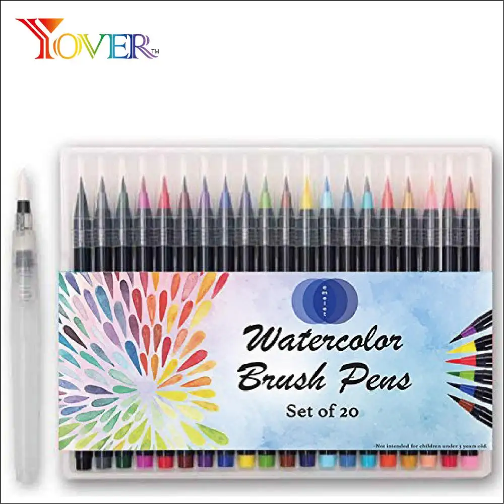 20 pcs पानी के रंग का ब्रश टिप मार्कर पेन