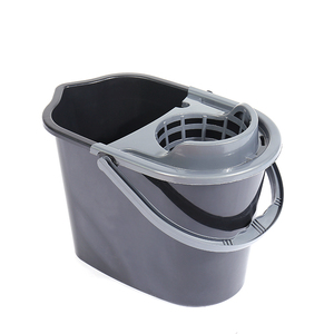 Custom 10 liter black recycled plastic mop bucket with handle