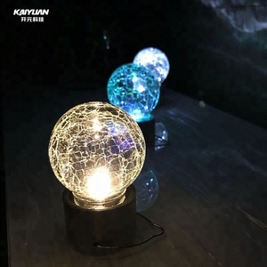 Nuevo estilo de Decoración led crackle glass energía solar lights jar - Product Image 1