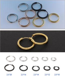 Fashion 316L Stainless Steel Steel <strong>Hinged</strong> Mens Womens <strong>Hoop</strong> <strong>Earrings</strong> - Product Image 5