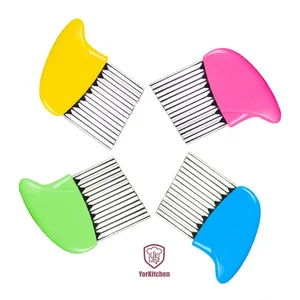<strong>Crinkle</strong> <strong>Cutter</strong> Wavy Cutting Tool - French Fry Slicer Salad Chopping Knife and Vegetable Steel Blade with Safety Plastic Handle - Product Image 1