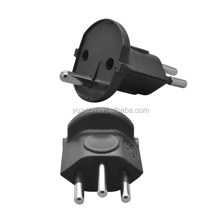 Wholesale 16A / 250V 2pin eu schuko germany spain to 3 pin plug swiss adapter plug