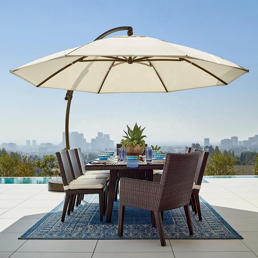 New arrival simple design rattan outdoor furniture rattan patia round dining table and chair set