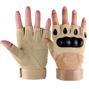 Nylon Fingerless Heavy Duty <strong>Knuckle</strong> Protection <strong>Gloves</strong> for Outdoor Training Motorcycle Cycling Use - Product Image 2
