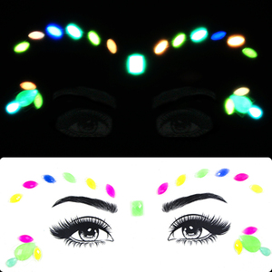 Autocollant de tatouage couleur <span class=keywords><strong>bijoux</strong></span> de visage phosphorescent et Halloween <span class=keywords><strong>bijoux</strong></span> de visage lumineux - Product Image 2