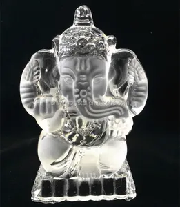 Brilhante nova chegada estátua de cristal ganesha para presentes religiosos