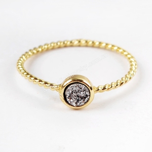 Zg0284 Mini Vòng Hình Dạng Druzy Nhẫn Trang Sức Phụ Nữ Druzy Vòng Bán Buôn - Product Image 6