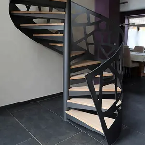 Escadas redondas interiores para pequenos espaços design riser aberto