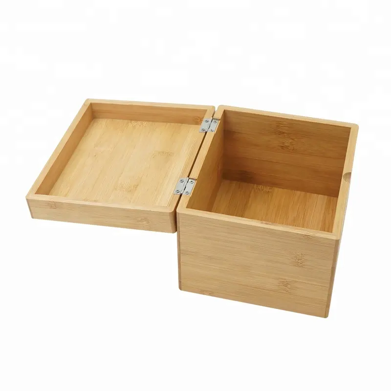 100% Natural wooden Bamboo Recipe Box wholesale with Unique Groove On Top Of Lid