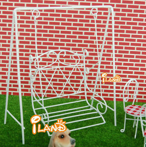Iland Dollhouse Miniature Garden Furniture Metal <strong>Swing</strong> for <strong>Doll</strong> House Courtyard Outdoor Decoration - Product Image 2