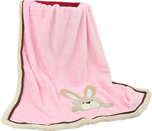 Nouveau populaire. <span class=keywords><strong>micro</strong></span>. coral couverture polaire pour bébé avec beau lapin brodé - Product Image 2