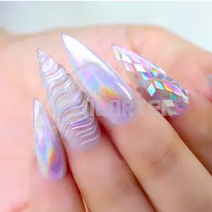 Pigmento en polvo de efecto sirena unicornio Aurora para polvo de uñas