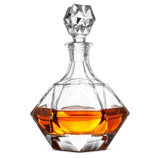 5-Piece European Style Whiskey Decanter and Glass Set Diamond Design Liquor  Whiskey Decanter set