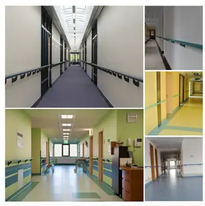 อลูมิเนียมพลาสติกไวนิลโรงพยาบาล PVC Corridor Handrail สำหรับผู้สูงอายุ